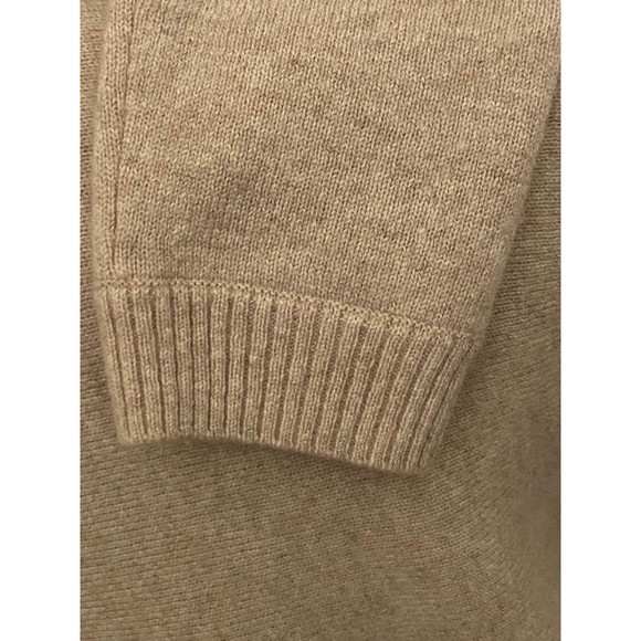 Max Studio women Beige hissed 100% 2-Ply cashmere Hooded V neck sweater size M - Picture 12 of 12